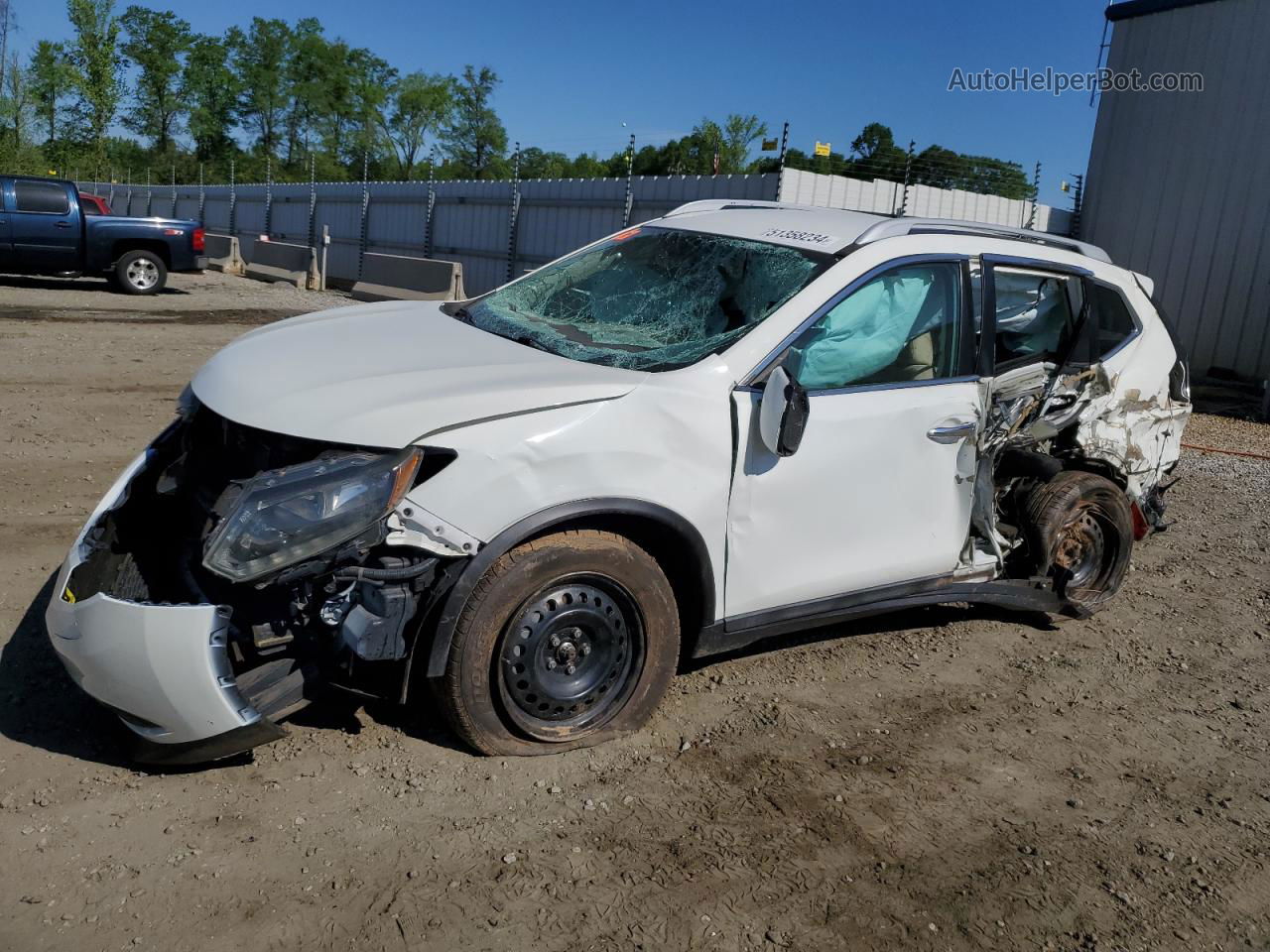 2016 Nissan Rogue S White vin: 5N1AT2MN0GC871109