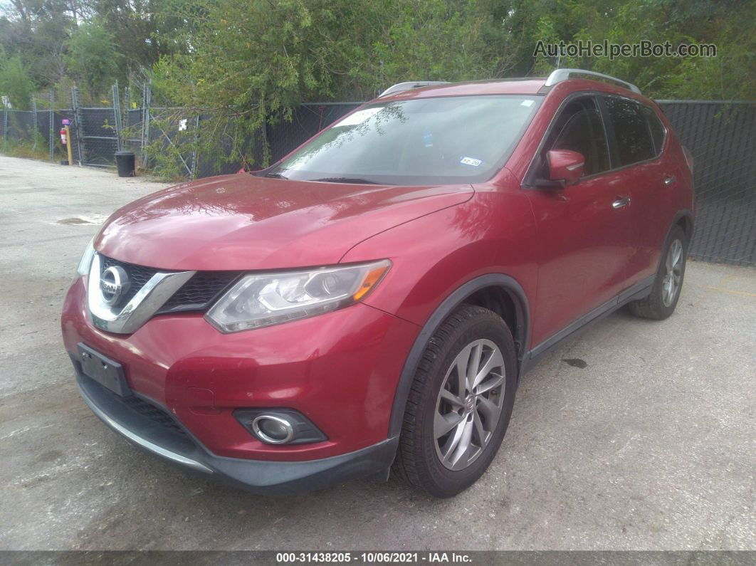 2015 Nissan Rogue Sl Red vin: 5N1AT2MT0FC843694