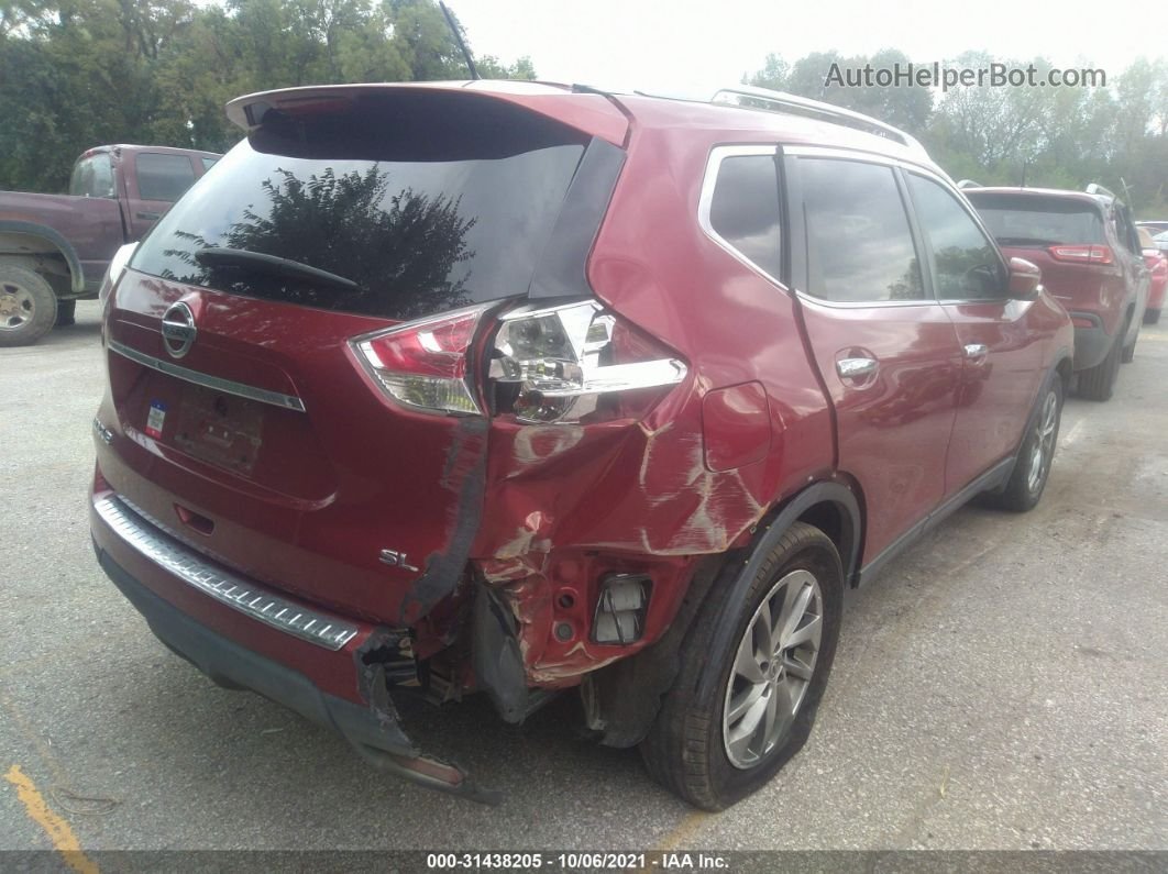 2015 Nissan Rogue Sl Red vin: 5N1AT2MT0FC843694