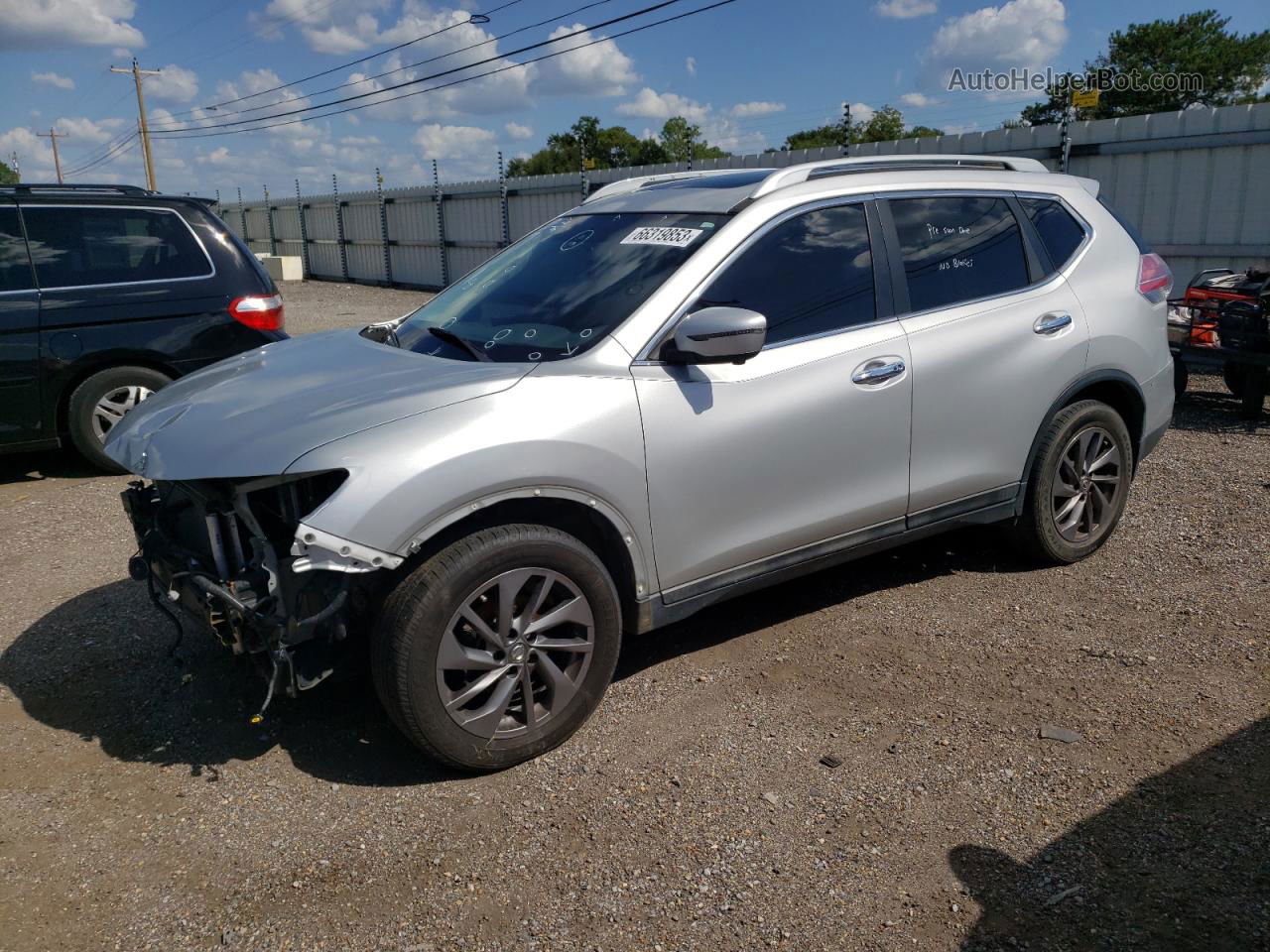 2016 Nissan Rogue S Silver vin: 5N1AT2MT0GC760431