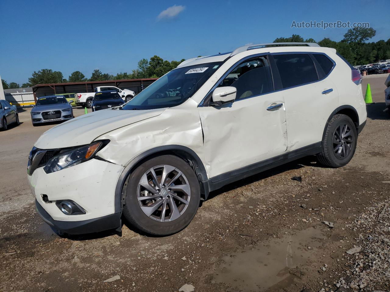 2016 Nissan Rogue S White vin: 5N1AT2MT1GC827182