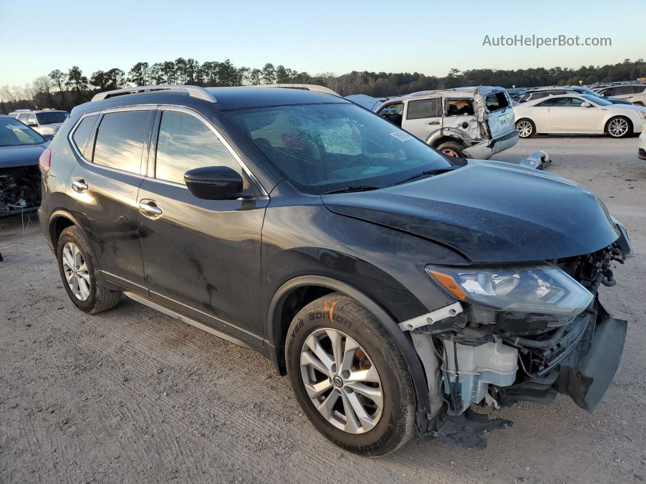 2018 Nissan Rogue S Черный vin: 5N1AT2MT1JC816450