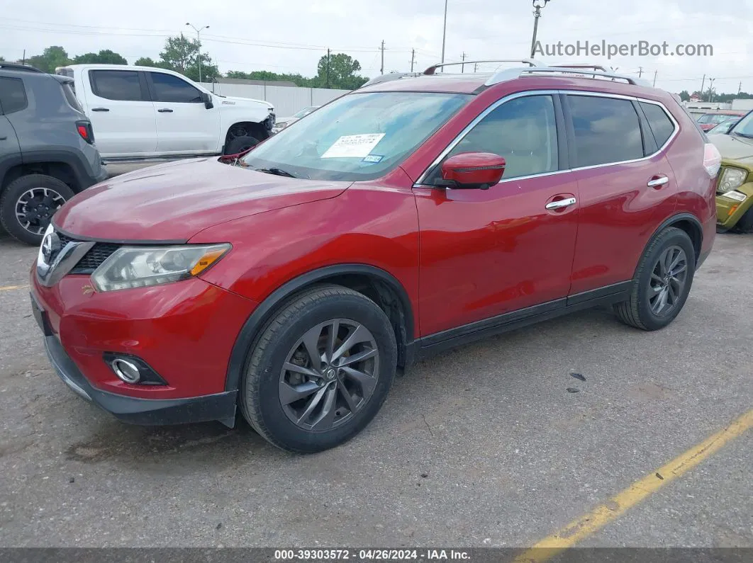 2016 Nissan Rogue Sl Red vin: 5N1AT2MT2GC914671