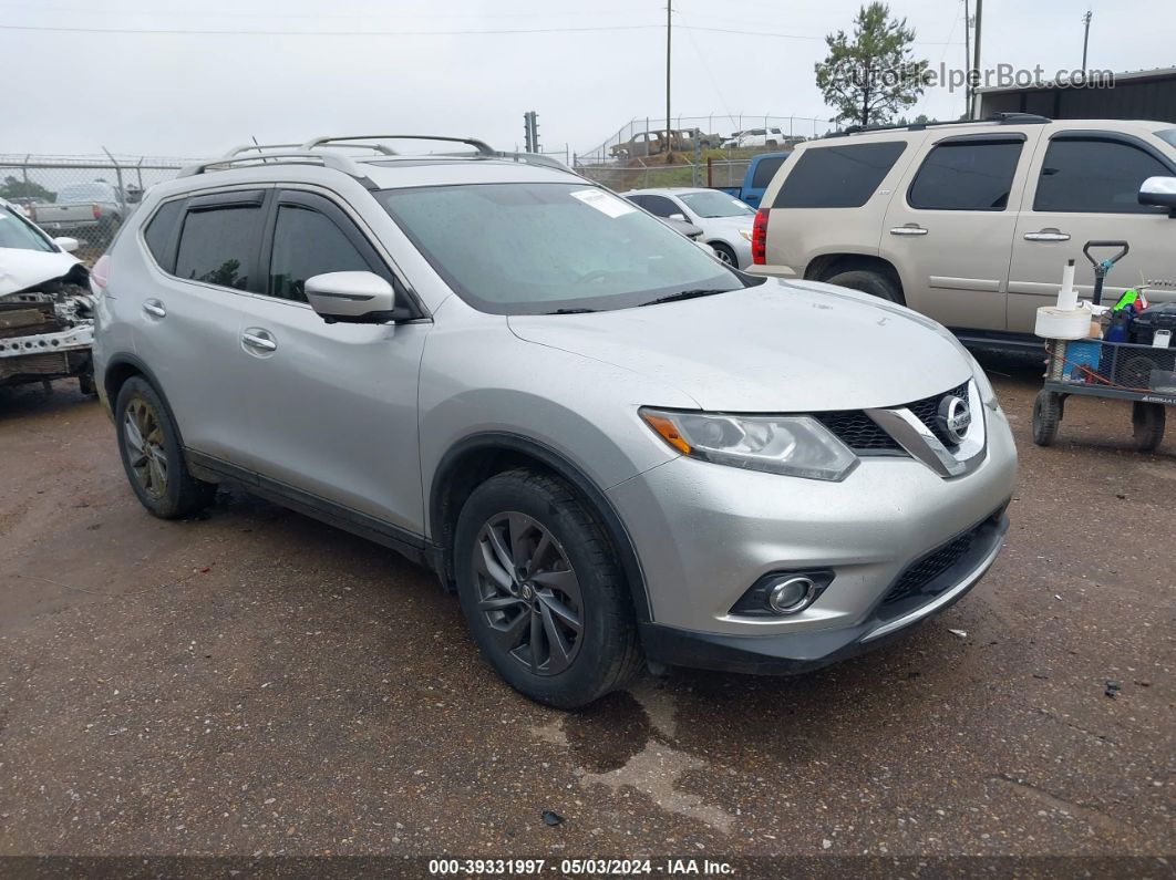 2016 Nissan Rogue Sl Silver vin: 5N1AT2MT3GC778633