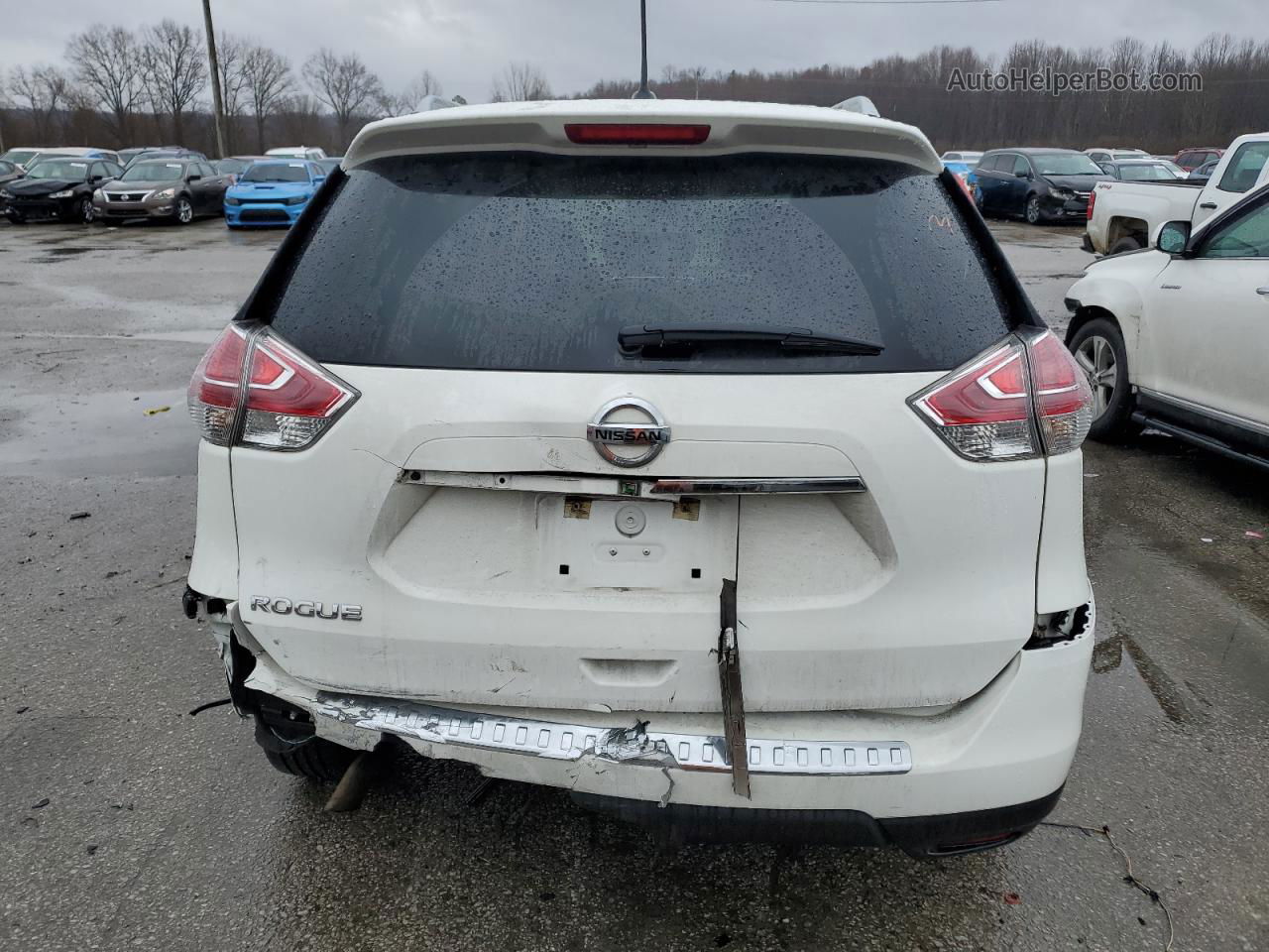 2016 Nissan Rogue S White vin: 5N1AT2MT3GC827202