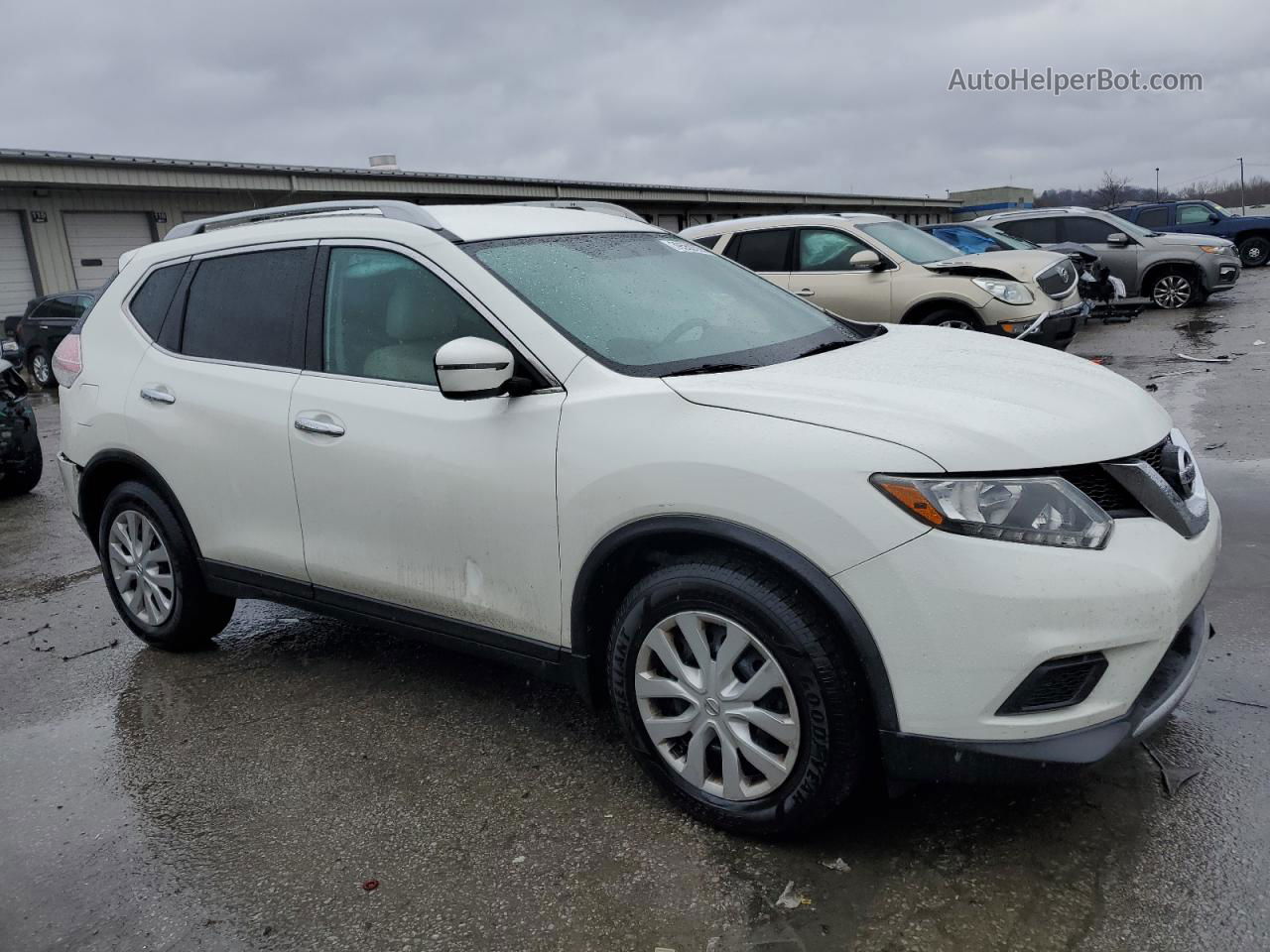 2016 Nissan Rogue S White vin: 5N1AT2MT3GC827202