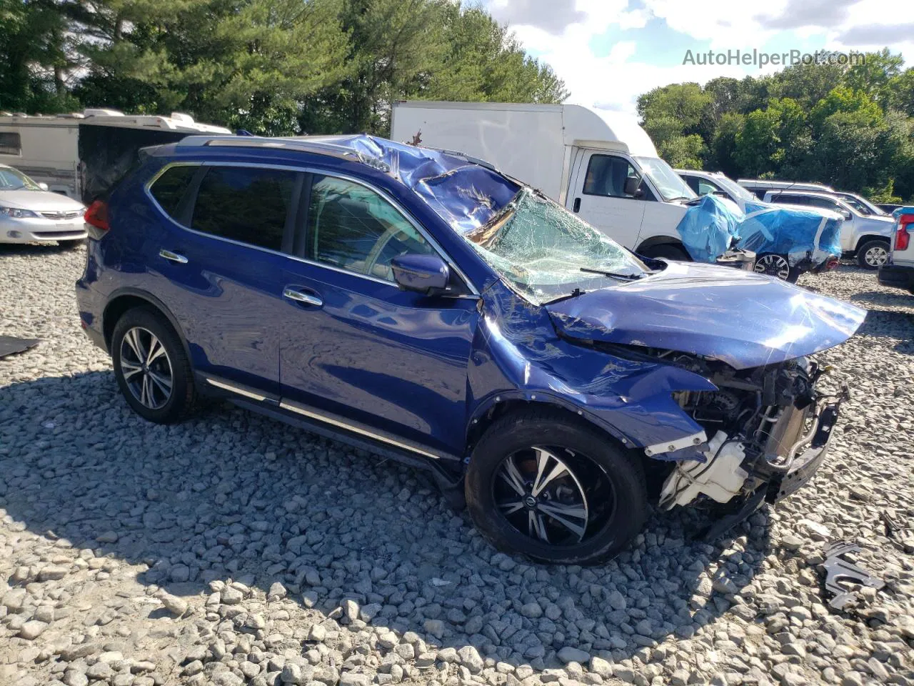 2018 Nissan Rogue S Синий vin: 5N1AT2MT4JC737919