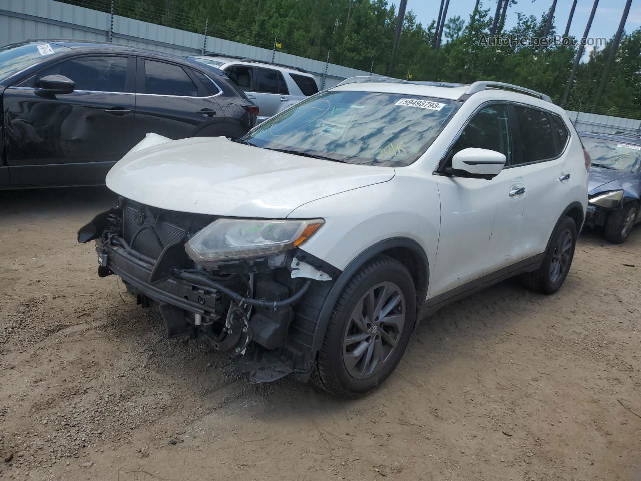 2016 Nissan Rogue S White vin: 5N1AT2MT5GC826455