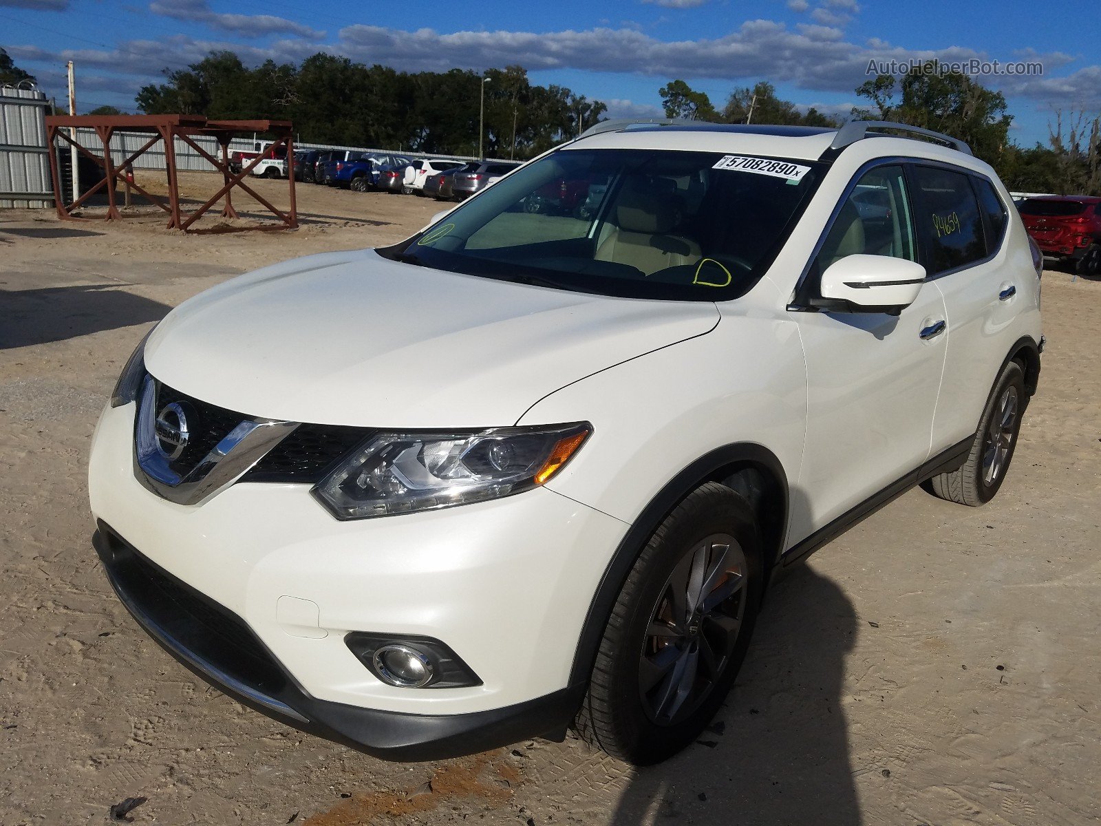2016 Nissan Rogue S Белый vin: 5N1AT2MT6GC758599