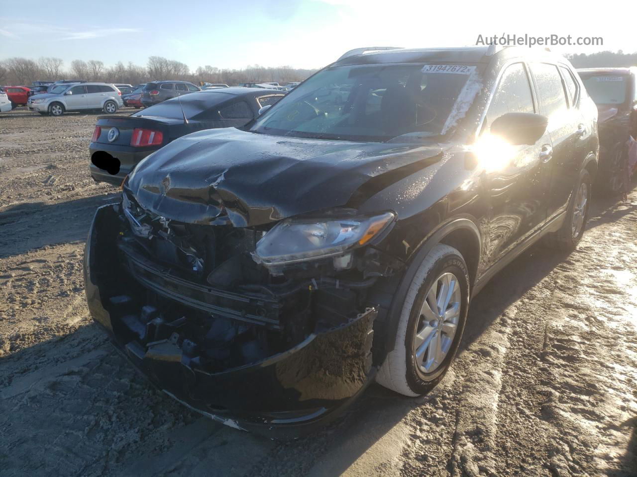 2016 Nissan Rogue S Черный vin: 5N1AT2MT7GC823864