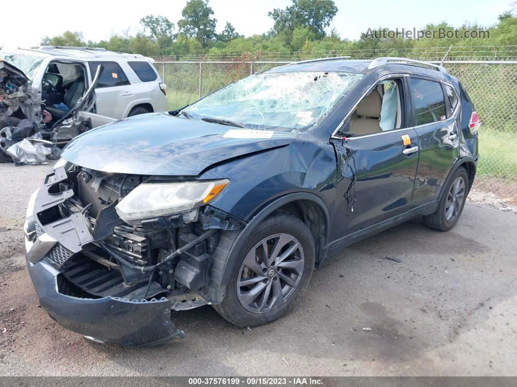 2016 Nissan Rogue Sl Blue vin: 5N1AT2MT7GC847890