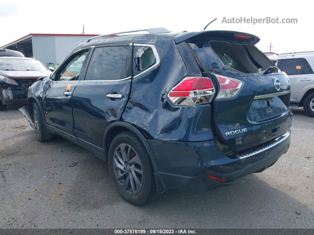 2016 Nissan Rogue Sl Blue vin: 5N1AT2MT7GC847890