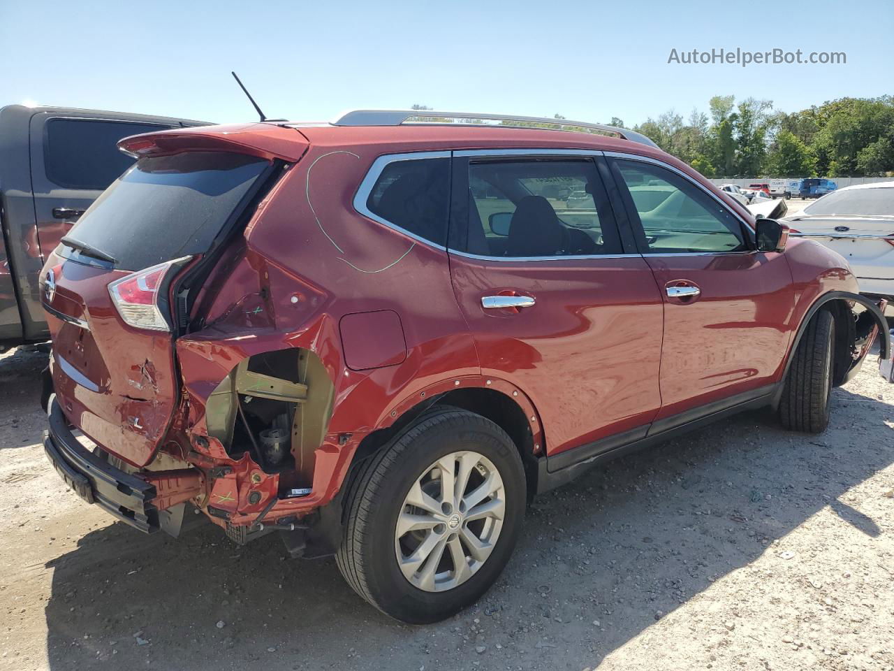 2016 Nissan Rogue S Red vin: 5N1AT2MT7GC870165