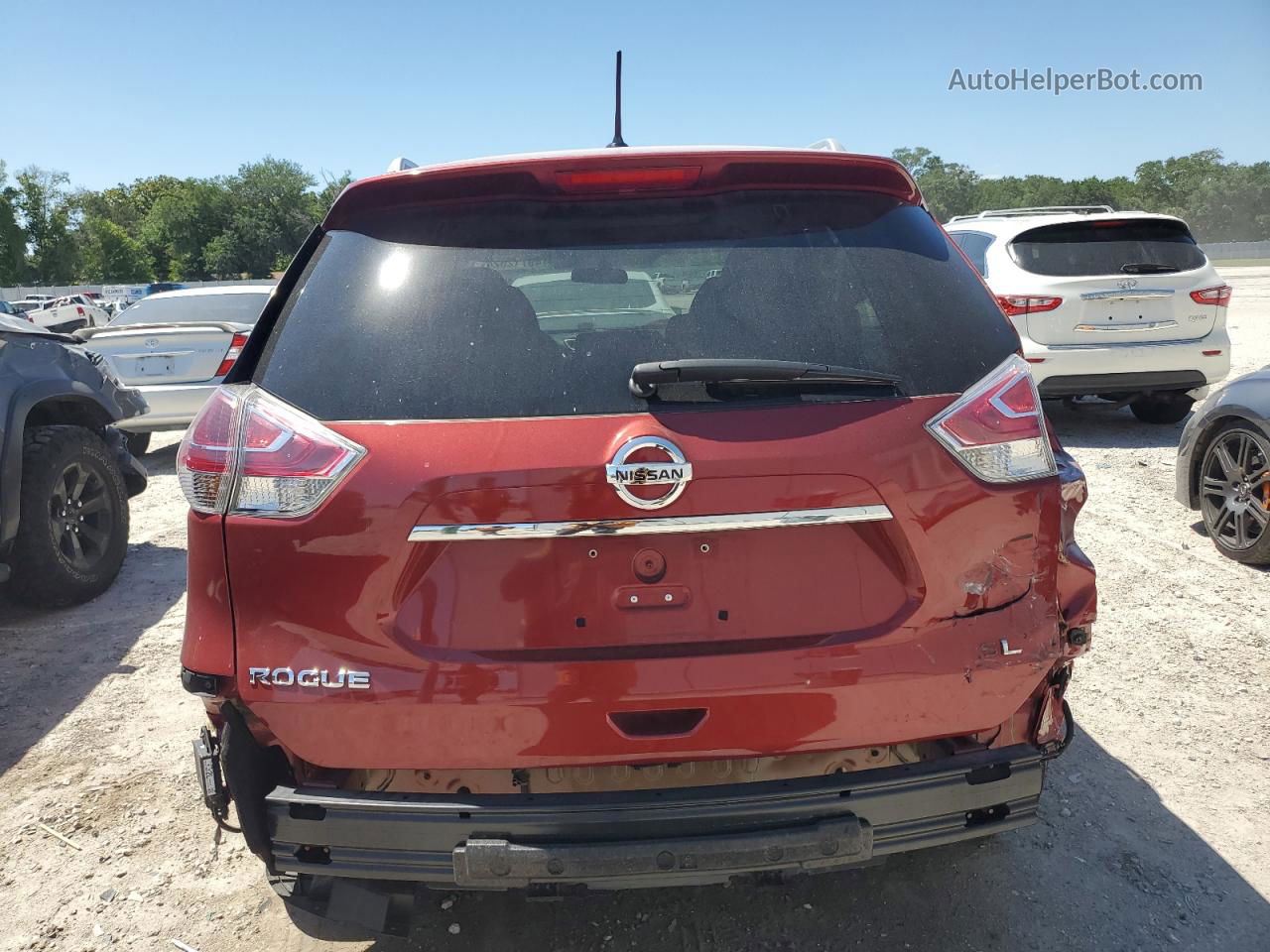 2016 Nissan Rogue S Red vin: 5N1AT2MT7GC870165