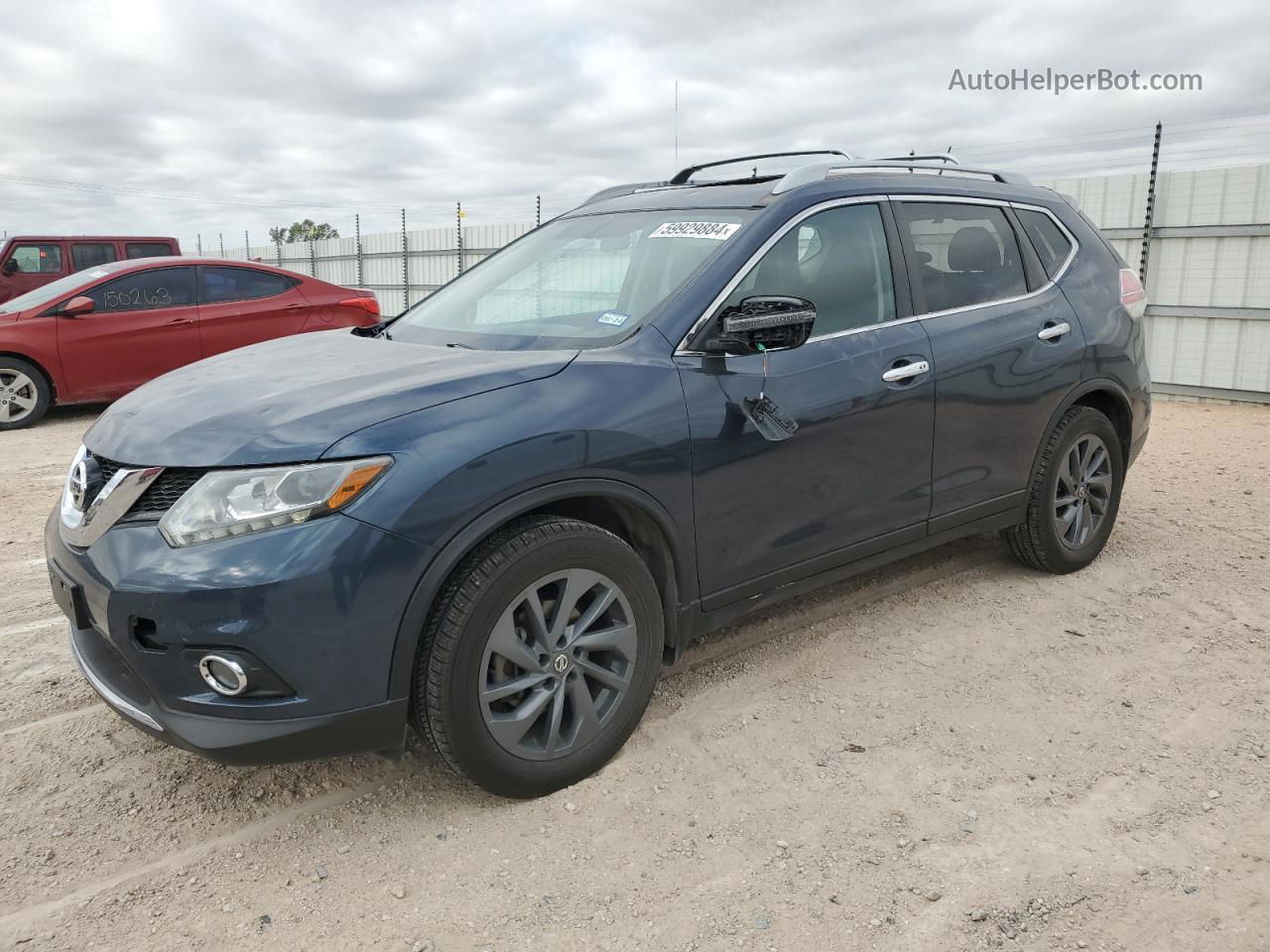 2016 Nissan Rogue S Синий vin: 5N1AT2MT7G3874815