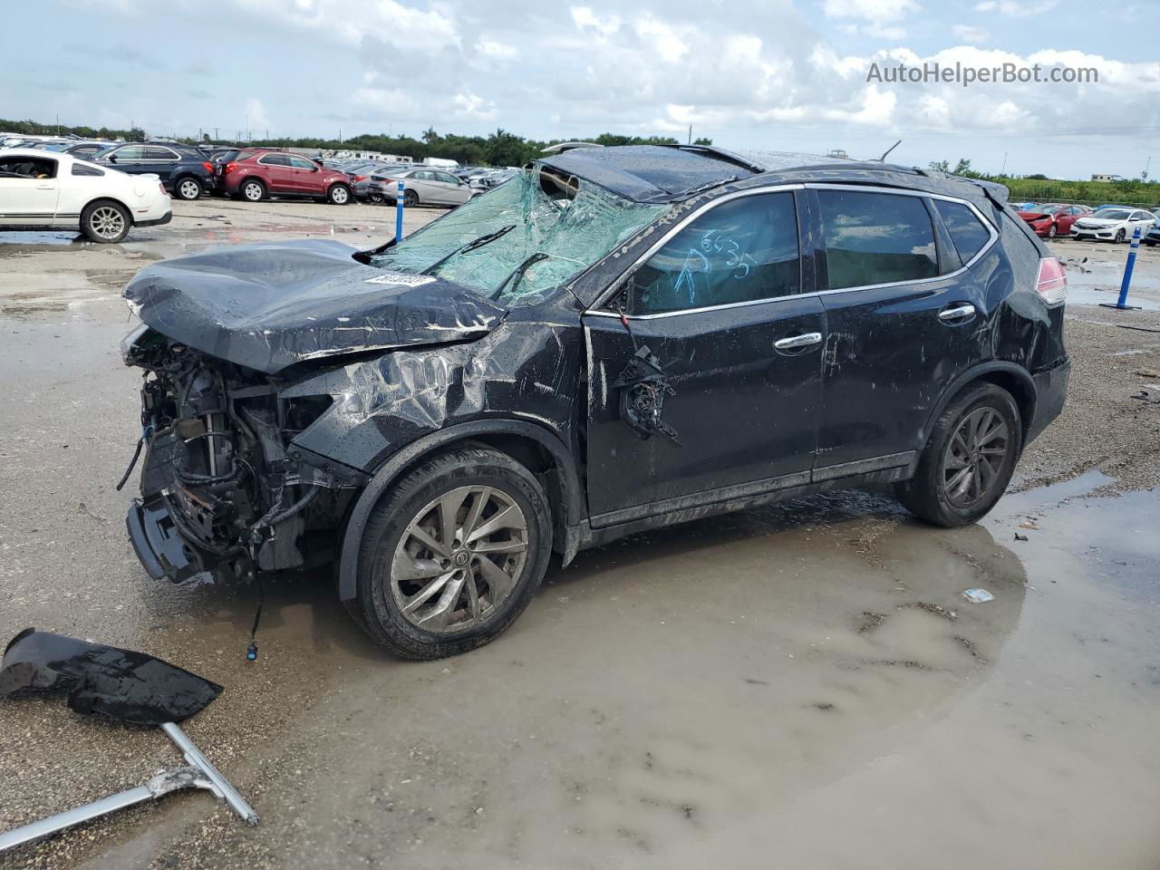 2016 Nissan Rogue S Black vin: 5N1AT2MT7GC876435