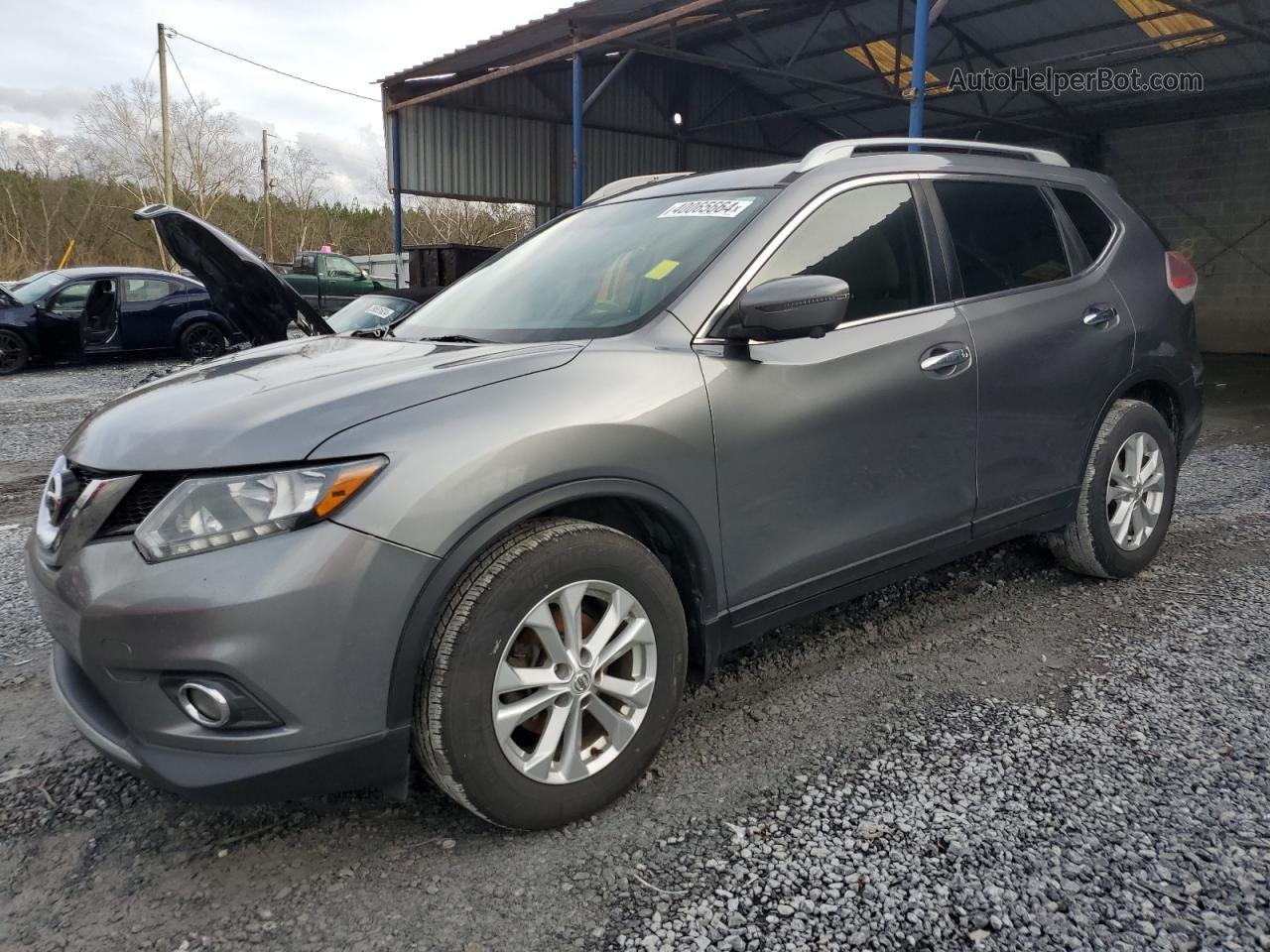 2016 Nissan Rogue S Угольный vin: 5N1AT2MT7GC912415