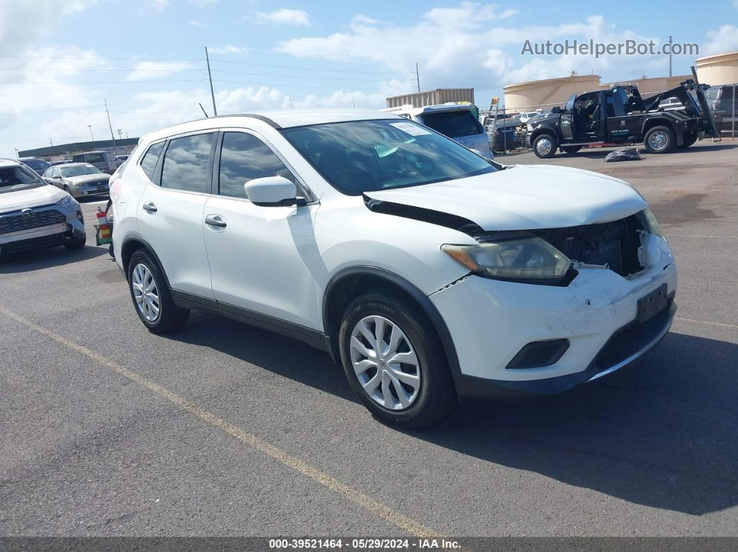 2016 Nissan Rogue S White vin: 5N1AT2MT8GC849504