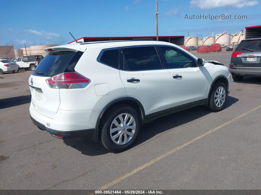 2016 Nissan Rogue S White vin: 5N1AT2MT8GC849504