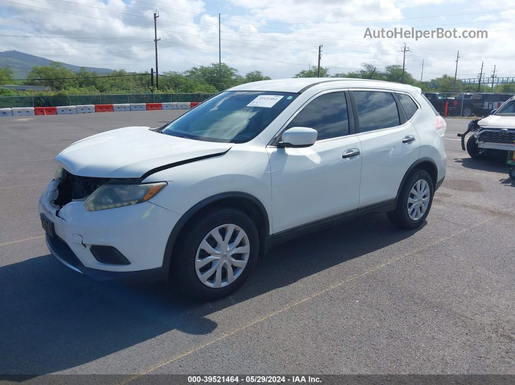 2016 Nissan Rogue S White vin: 5N1AT2MT8GC849504
