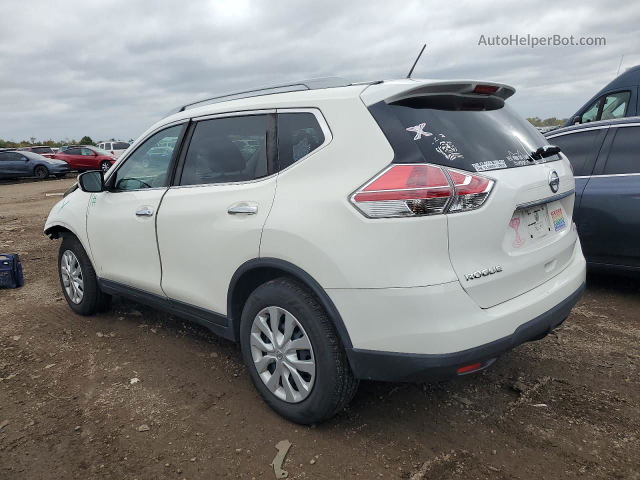 2016 Nissan Rogue S White vin: 5N1AT2MTXGC818741