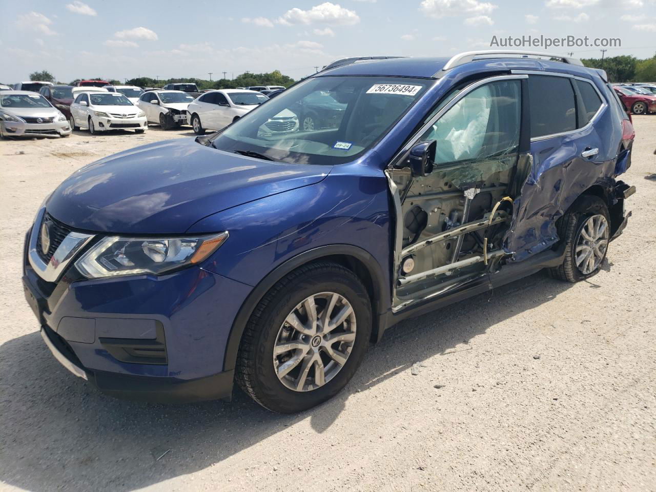 2018 Nissan Rogue S Blue vin: 5N1AT2MTXJC848443