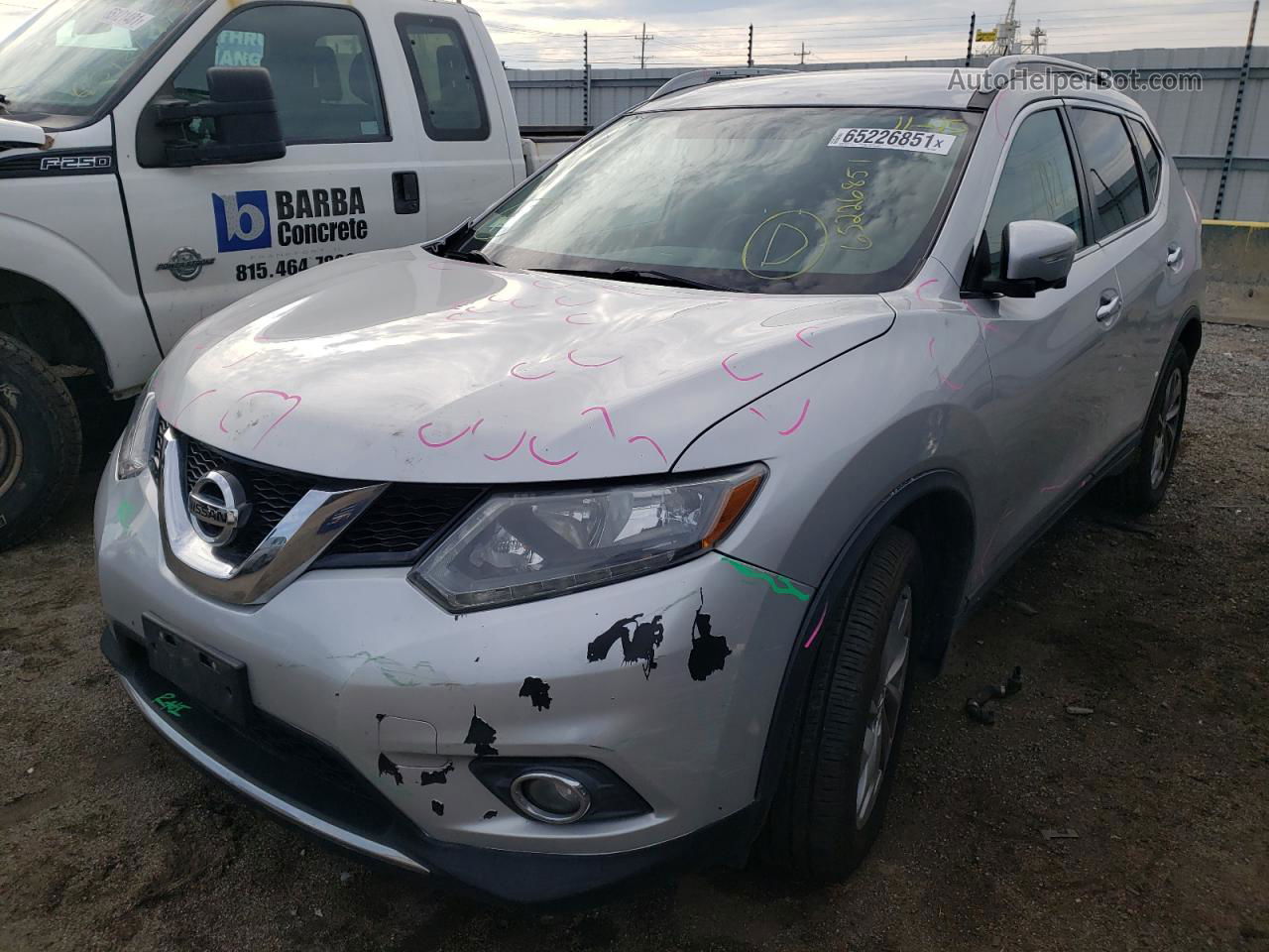 2015 Nissan Rogue S Silver vin: 5N1AT2MV0FC830087