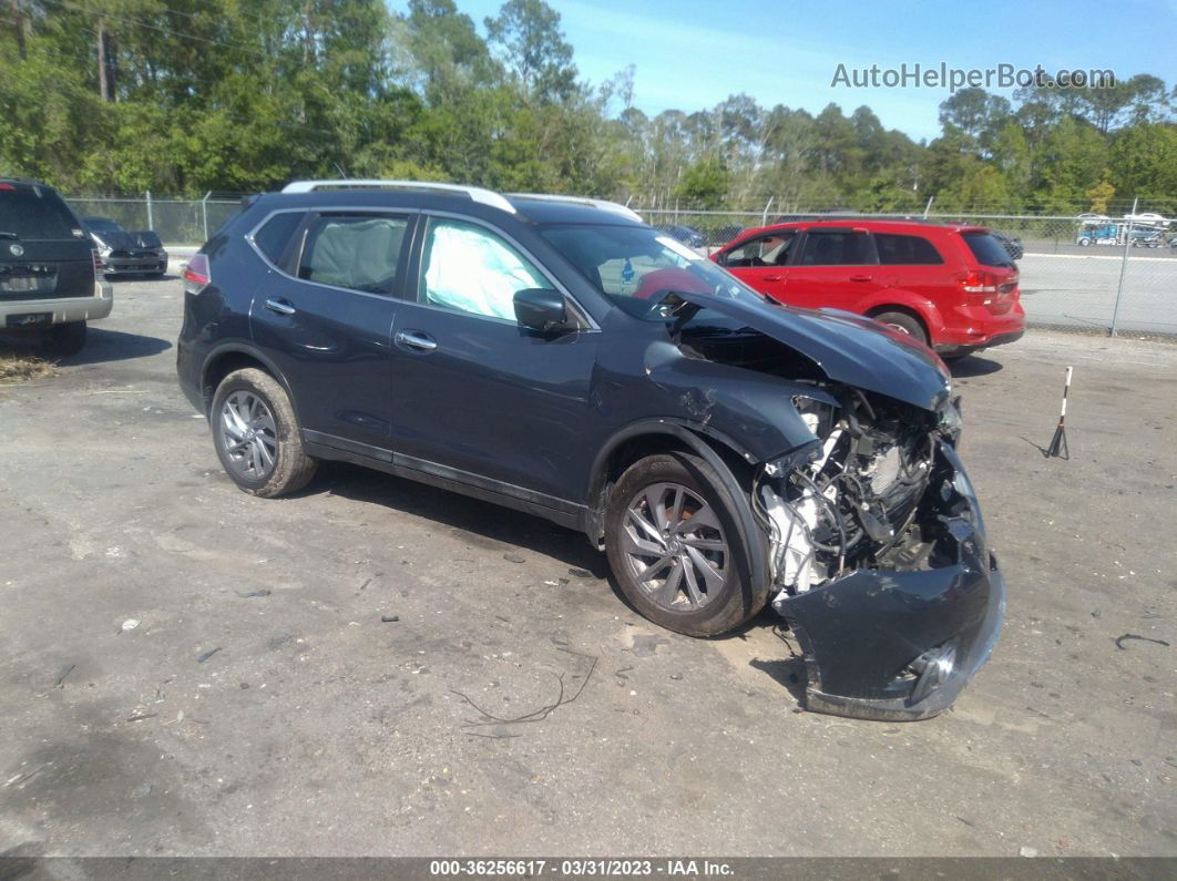 2016 Nissan Rogue Sl Blue vin: 5N1AT2MV0GC766974