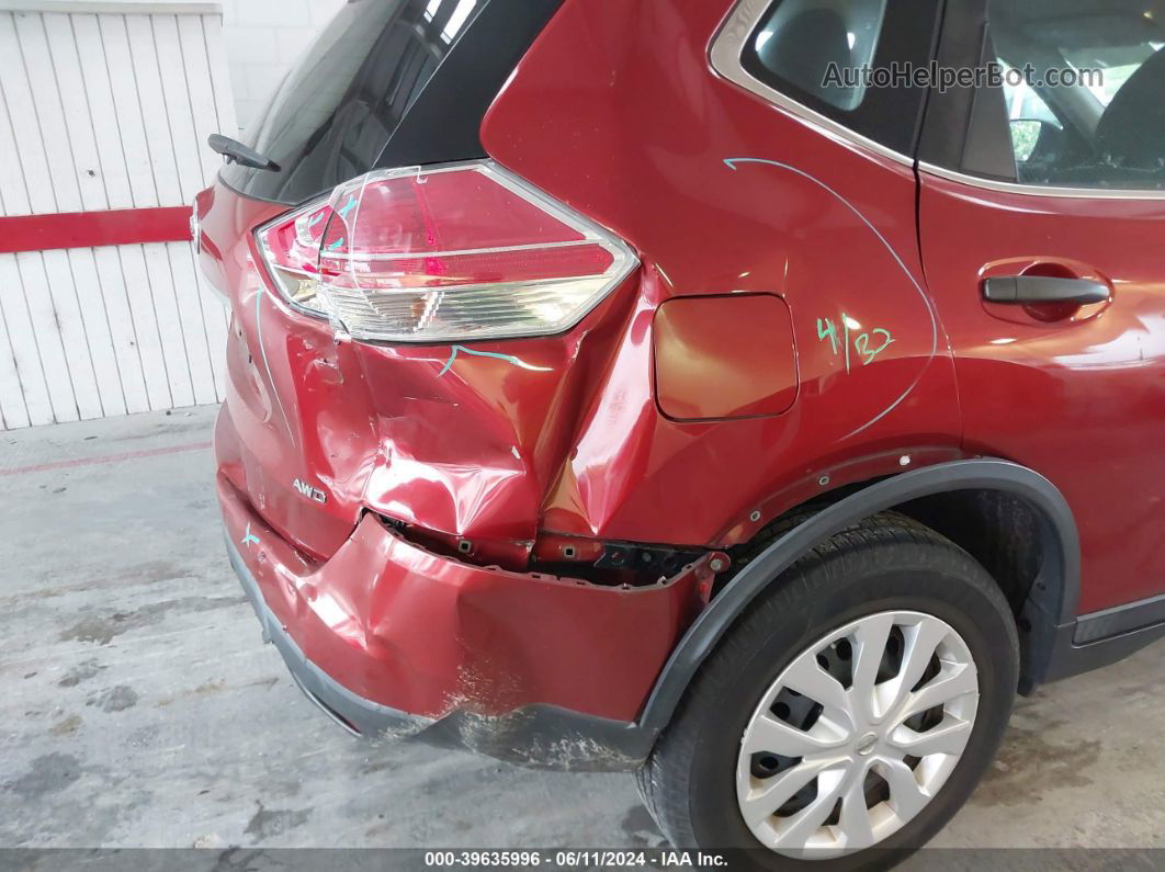 2016 Nissan Rogue S/sl/sv Red vin: 5N1AT2MV0GC776694