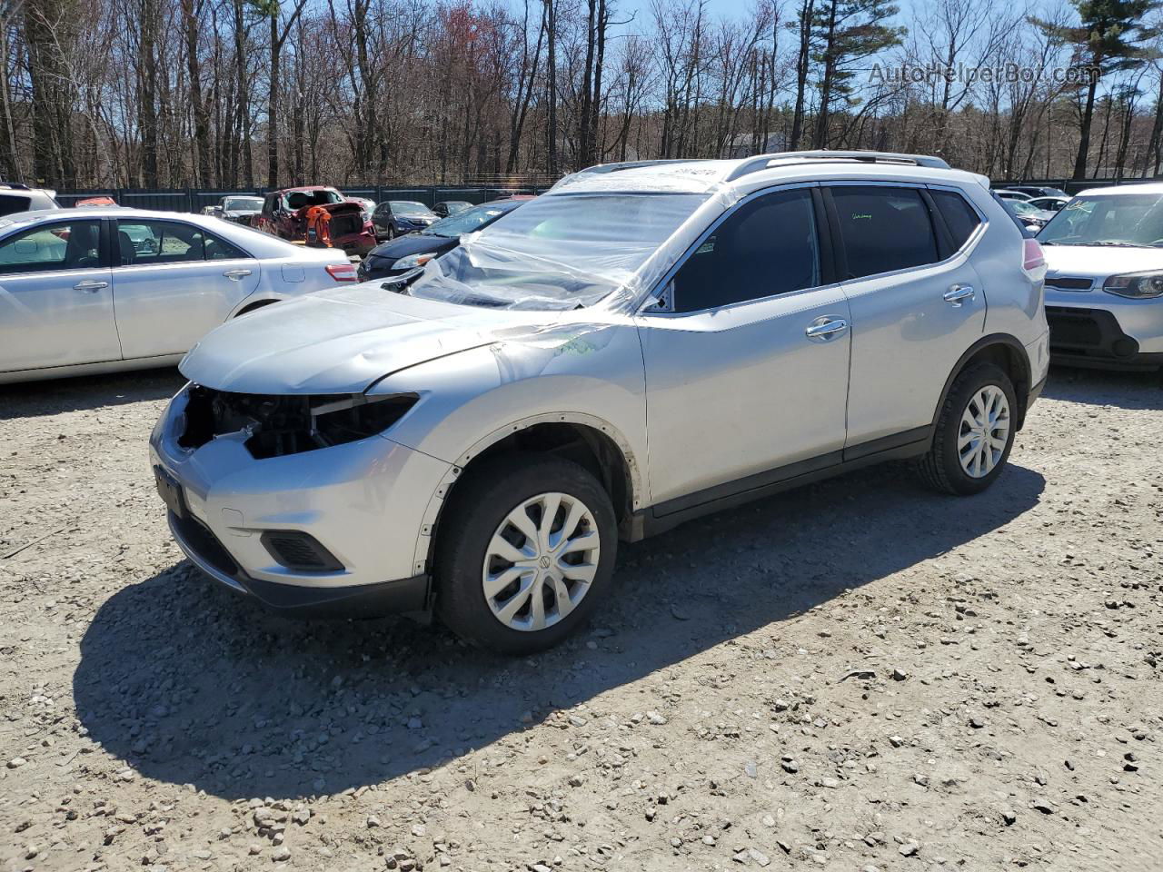 2016 Nissan Rogue S Silver vin: 5N1AT2MV1GC825434