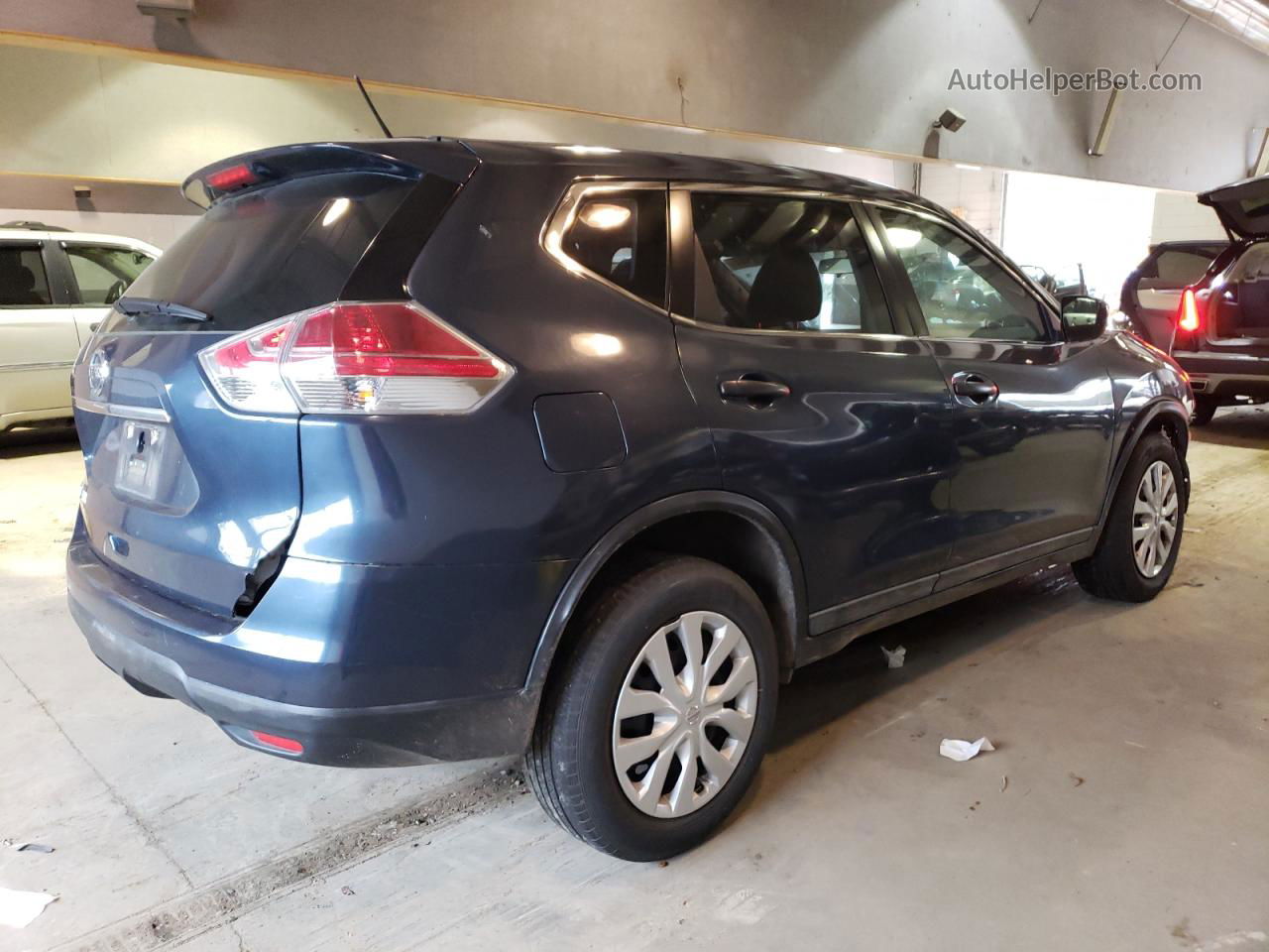 2016 Nissan Rogue S Синий vin: 5N1AT2MV2GC750985