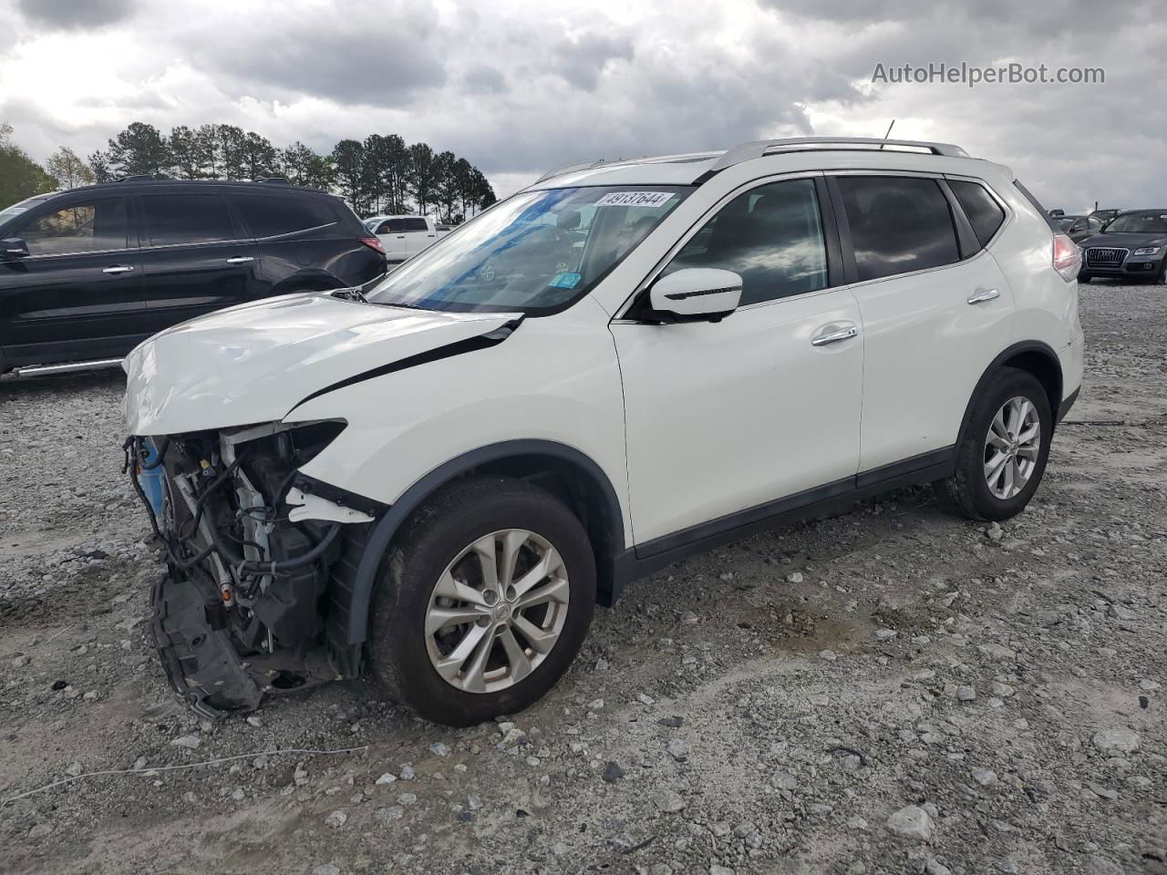 2016 Nissan Rogue S White vin: 5N1AT2MV2GC811476