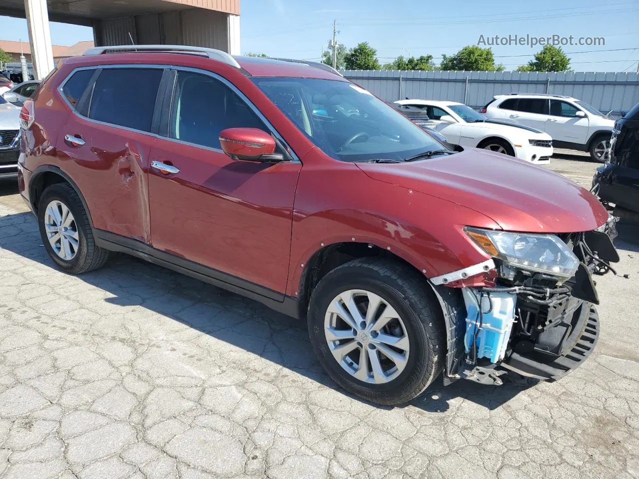 2016 Nissan Rogue S Красный vin: 5N1AT2MV2GC877851