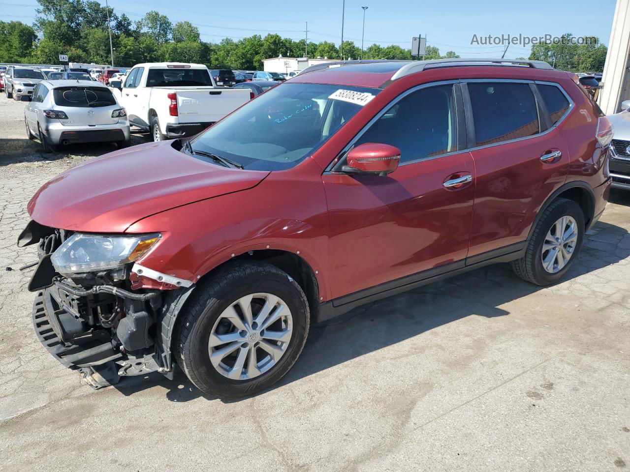 2016 Nissan Rogue S Red vin: 5N1AT2MV2GC877851