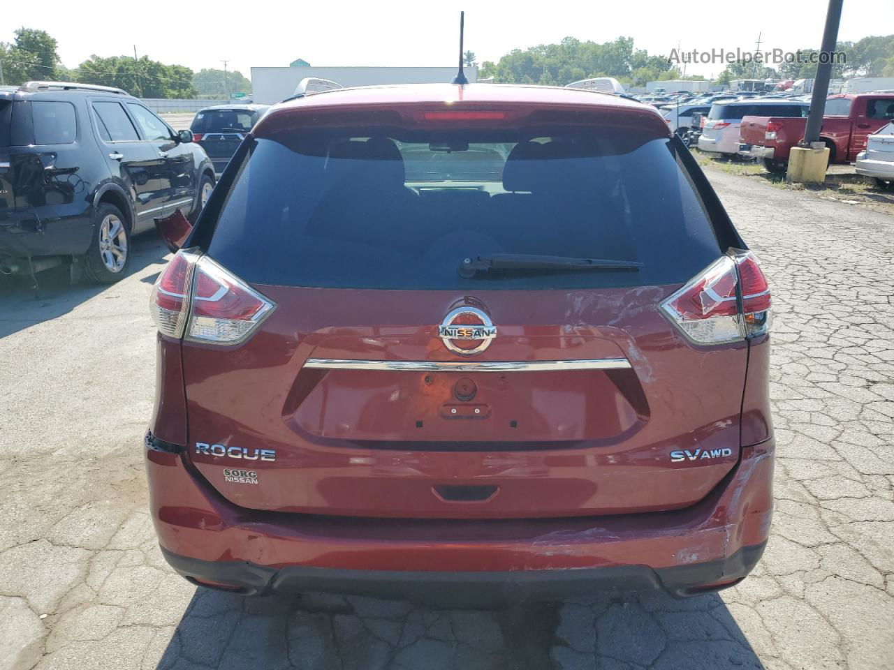 2016 Nissan Rogue S Красный vin: 5N1AT2MV2GC877851