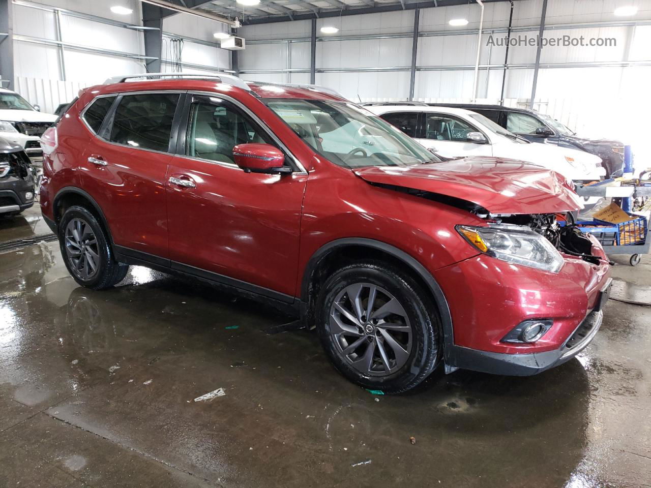 2016 Nissan Rogue S Red vin: 5N1AT2MV3GC788628