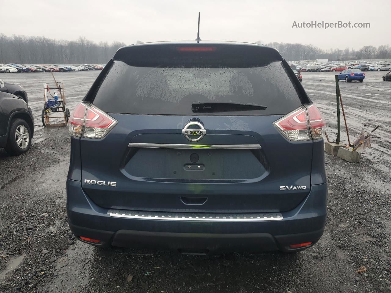 2016 Nissan Rogue S Синий vin: 5N1AT2MV3GC899860