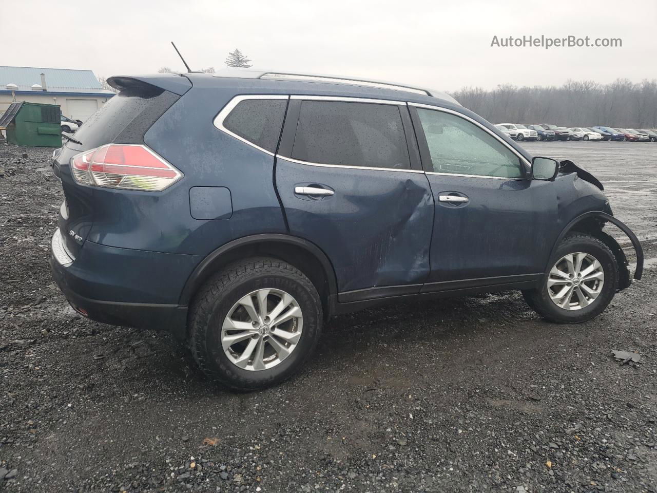 2016 Nissan Rogue S Синий vin: 5N1AT2MV3GC899860