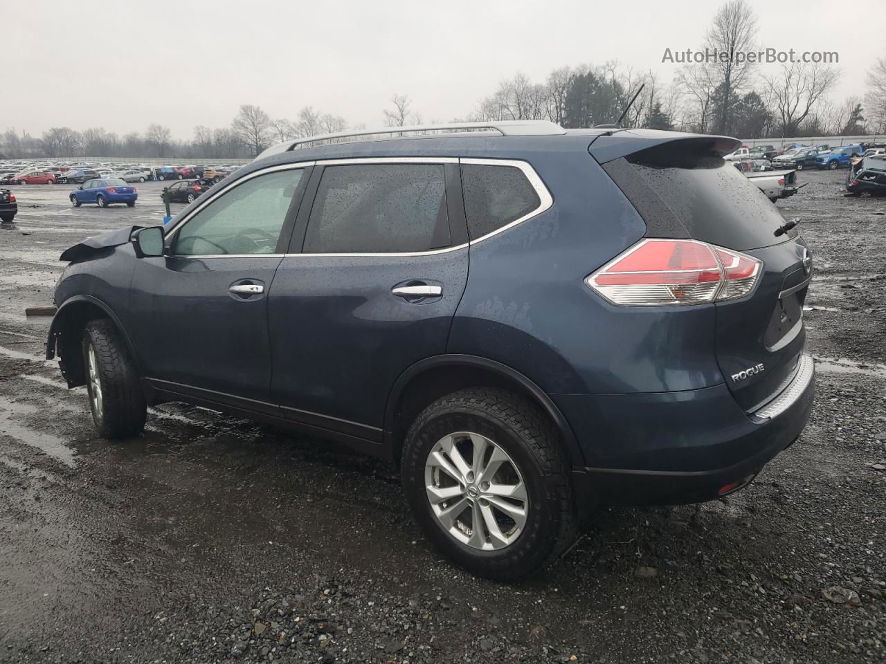 2016 Nissan Rogue S Синий vin: 5N1AT2MV3GC899860