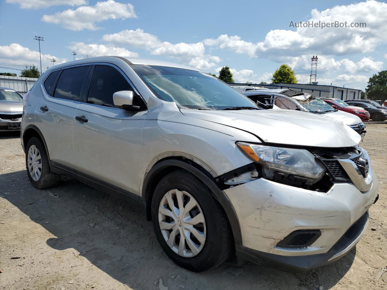 2016 Nissan Rogue S Silver vin: 5N1AT2MV3GC917810