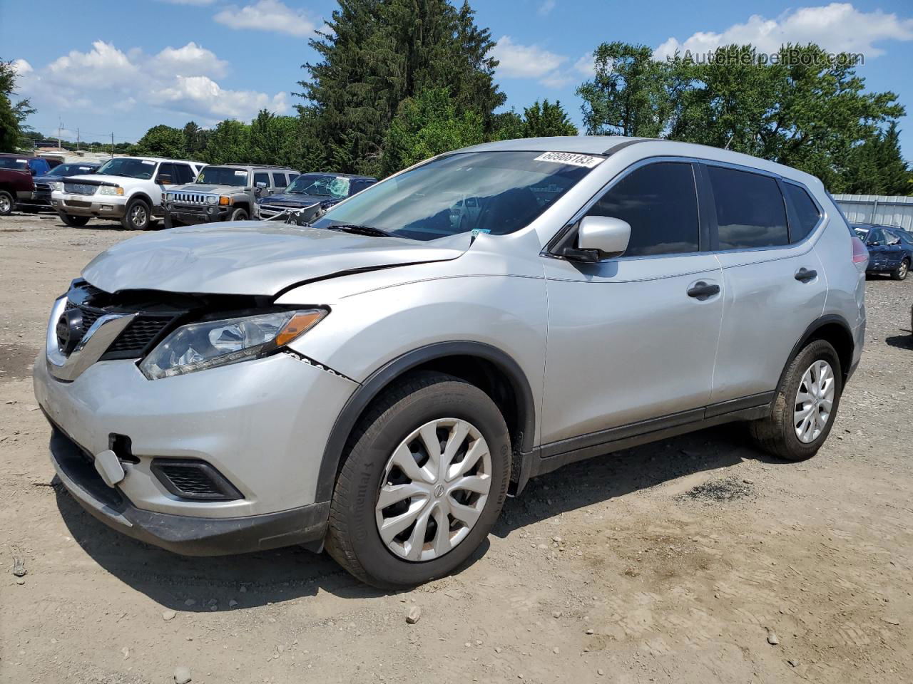 2016 Nissan Rogue S Silver vin: 5N1AT2MV3GC917810