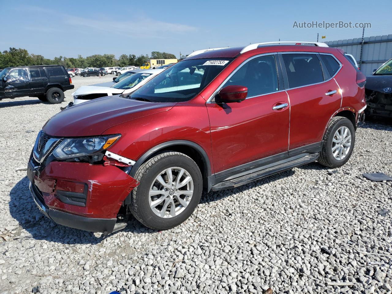 2018 Nissan Rogue S Бордовый vin: 5N1AT2MV4JC745892