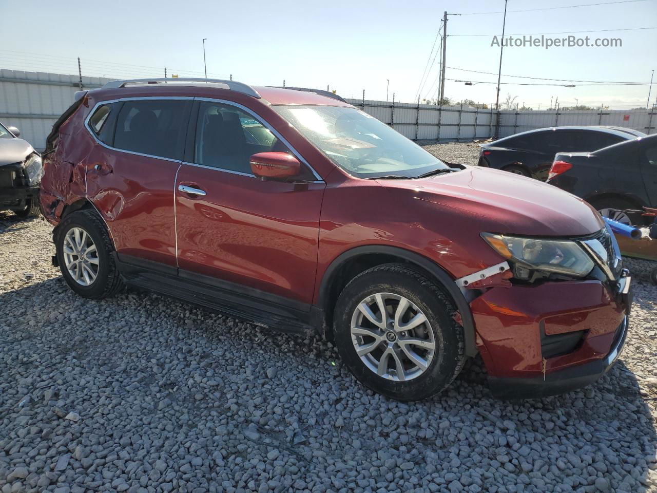 2018 Nissan Rogue S Бордовый vin: 5N1AT2MV4JC745892