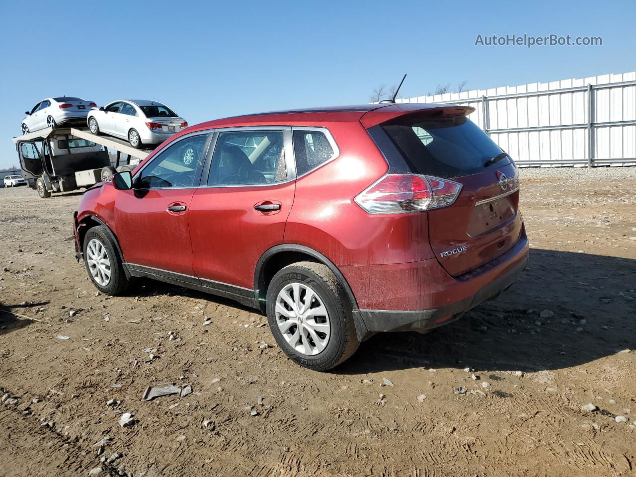 2016 Nissan Rogue S Red vin: 5N1AT2MV5GC841250