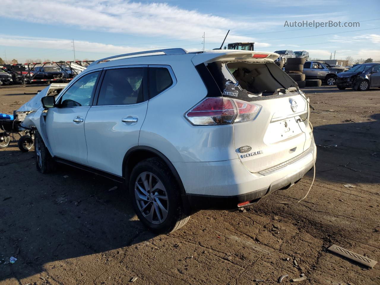 2016 Nissan Rogue S White vin: 5N1AT2MV5GC865497