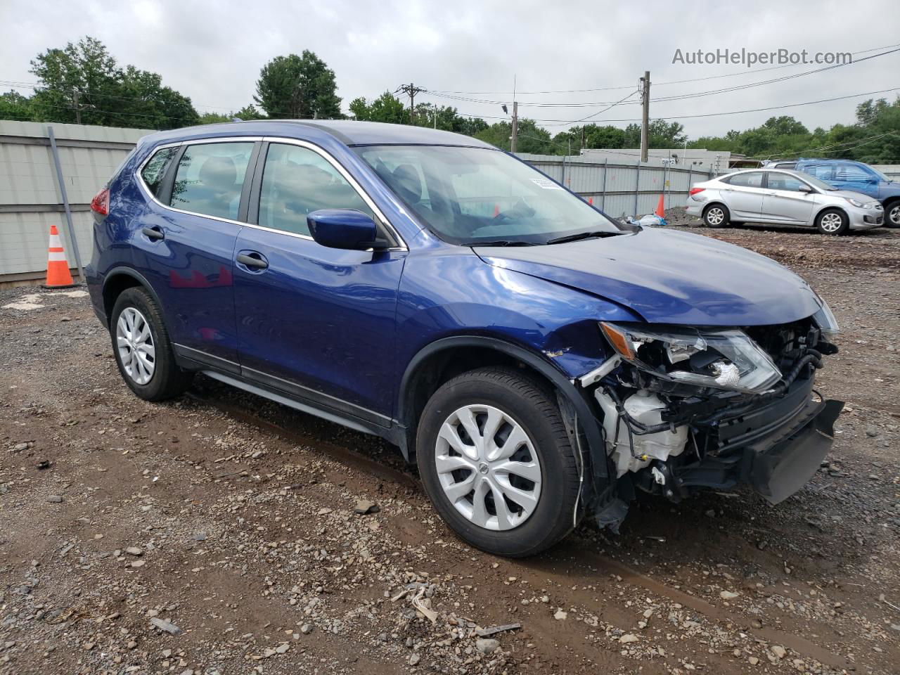 2018 Nissan Rogue S Синий vin: 5N1AT2MV5JC715851