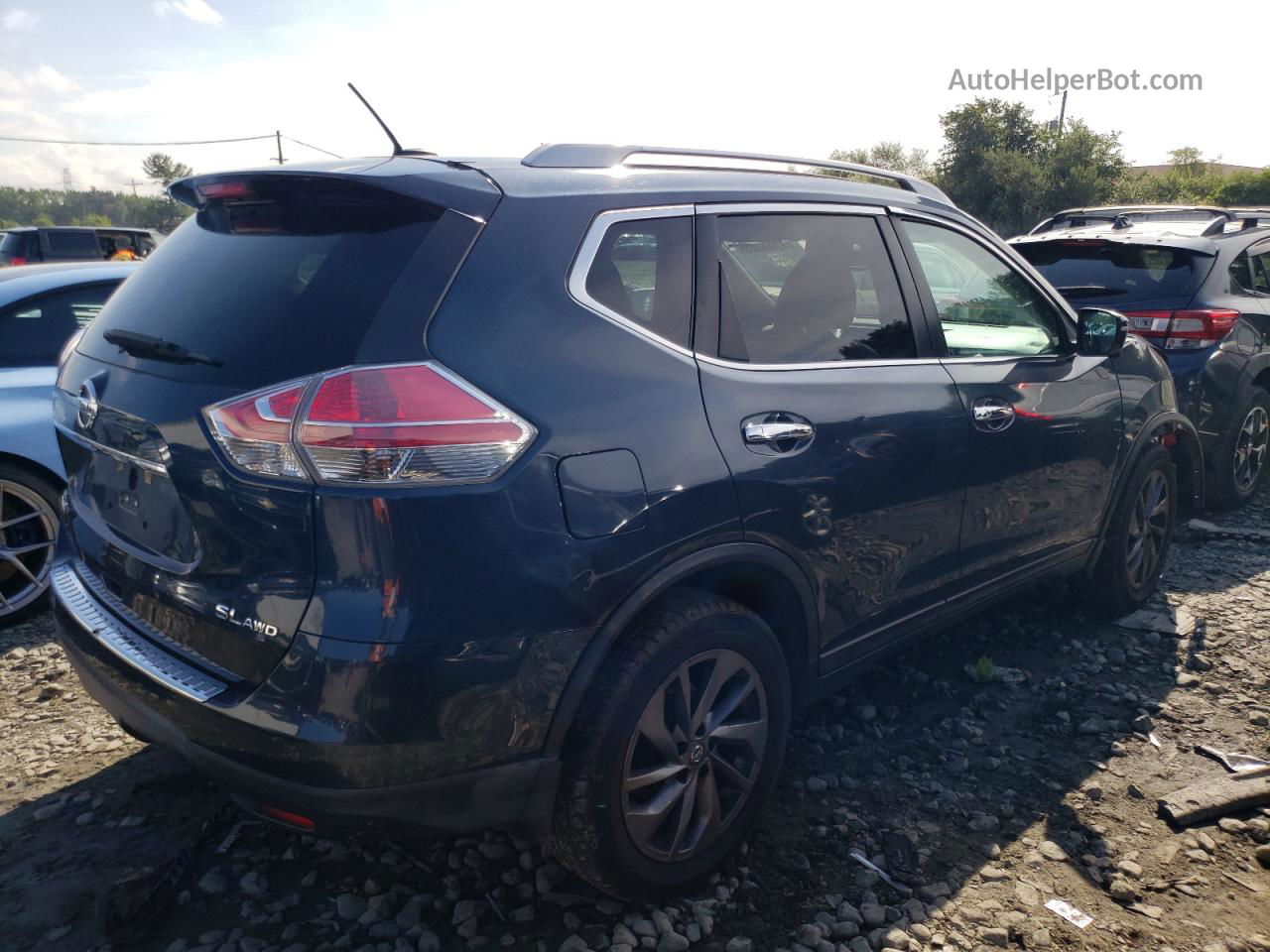 2016 Nissan Rogue S Синий vin: 5N1AT2MV6GC762783