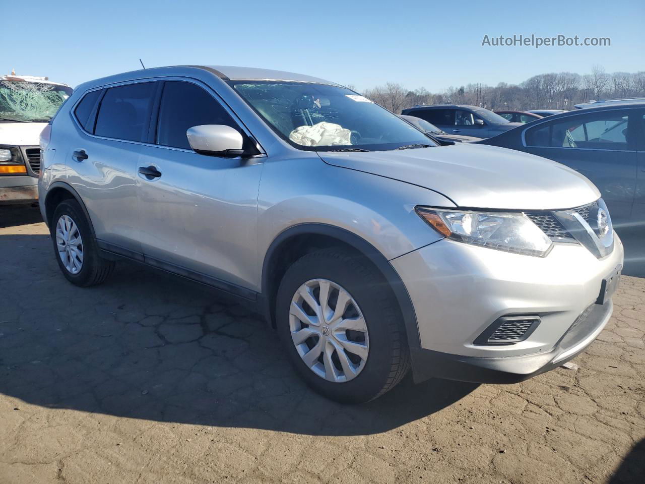 2016 Nissan Rogue S Silver vin: 5N1AT2MV6GC830189