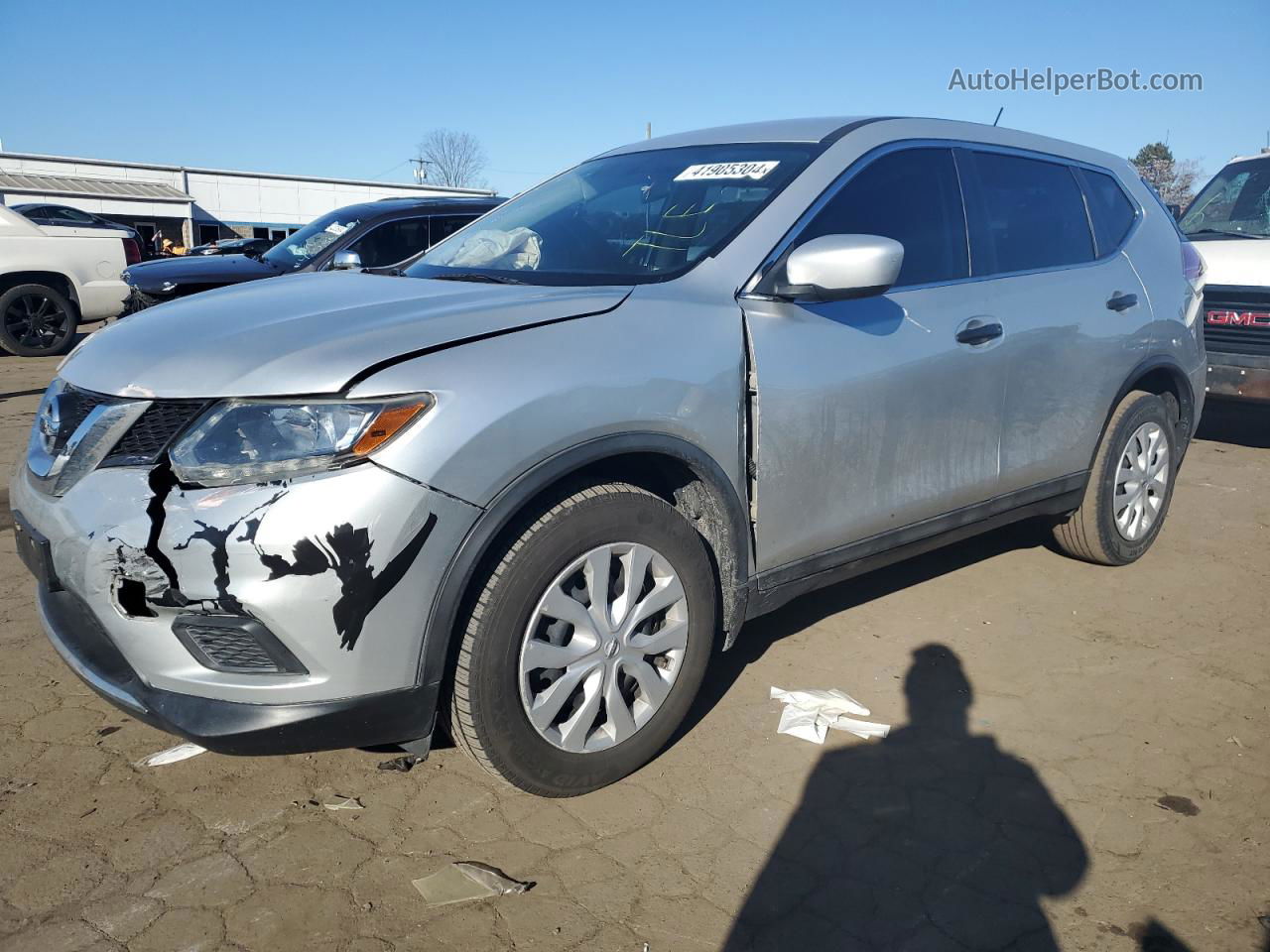 2016 Nissan Rogue S Серебряный vin: 5N1AT2MV6GC830189