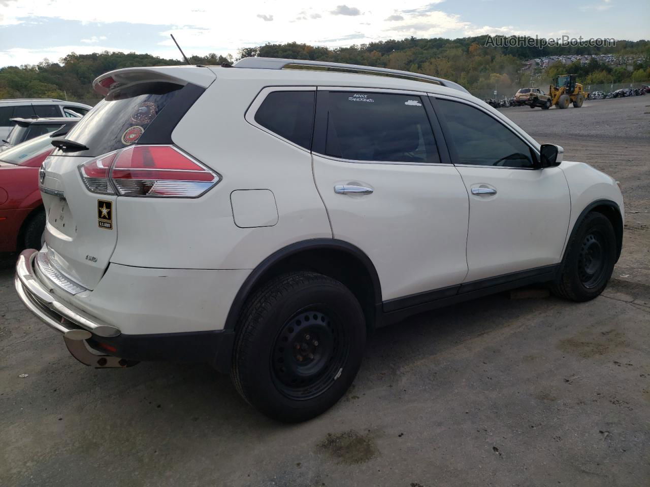 2016 Nissan Rogue S White vin: 5N1AT2MV6GC853195